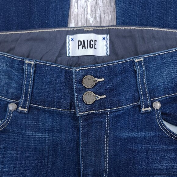 PAIGE Jeans Womens 29x34 Hidden Hills Bootcut Flare Avalon Blue Denim Mid Rise - Picture 6 of 10